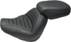 Mustang Max Profile Solo Touring Seat - Without Driver Backrest - Black - Trapezoid Stitch - Fxfb/Fxfbs 75887