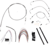Burly Brand Complete Stainless Braided Handlebar Cable/Brake Line Kit - 18" Ape Hanger Handlebars B30-1093