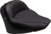 Mustang Solo Touring Seat - W/O Driver Backrest - Black - Diamond Stitch - Chief '22-'23 88203