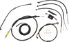 La Choppers Handlebar Cable/Brake Line Kit - Quick Connect - Complete - 15" - 17" Handlebars - Midnight La-8157Kt2-16M
