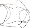 Burly Brand Complete Stainless Braided Handlebar Cable/Brake Line Kit - 15" Ape Hanger Handlebars B30-1104