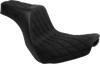Slyfox Seat Highnoon 2Up Black Logo Dd Slip Stop Softail 2018-25 4701C-Slyfox