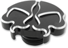 Drag Specialties Gas Cap - Non-Vented - Split Skull - Black