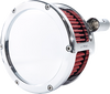 Ba Air Cleaner Kit - Chrome With Red Filter - '08-'17 Dyna/Softail/Touring 5457