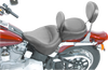 Mustang Wide Solo Seat - With Backrest - Vintage - Black - Smooth - Flst '00-'05 79121