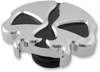 Drag Specialties Gas Cap - Non-Vented - Split Skull - Chrome