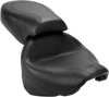 Mustang Seat - Vintage - Wide - Touring - Without Driver Backrest - Two-Piece - Smooth - Black 75217
