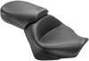 Mustang Seat - Vintage - Wide - Touring - Without Driver Backrest - Two-Piece - Smooth - Black 76161