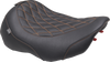 Mustang Wide Tripper Seat - Solo - Dark Brown/Mandarin Orange Stitching - Flt/Flh '23-'25 89503Mo
