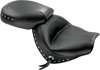 Mustang Seat - Wide - Touring - Without Backrest - Two- Piece - Chrome Studded - Black W/Conchos - Vtx1300C 76190