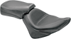 Mustang Seat - Vintage - Wide - Touring - Without Driver Backrest - Two-Piece - Smooth - Black - Vegas 76511