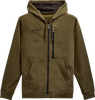 Asymmetrical Zip-Up Hoodie - Military - Large 121351030690L