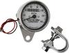 Drag Specialties 2.4" Mph Mini Led Mechanical Speedometer/Indicators - Chrome Housing - White Face - 2:1