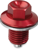Moose Racing Magnetic Drain Plug - Red - Honda | Kawasaki | Suzuki | Yamaha Dp107-3