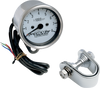 Drag Specialties 2.4" Mini Electronic 8000 Rpm Tachometer - Chrome Housing - White Face