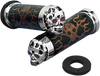 Drag Specialties Grips - Skull Grips - Red Eyes - Chrome