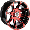 Moose Utility Wheel - 387X - Front - Anodized Red/Black - 14X7 - 4/136 - 4+3 387Mo147136Bwr4