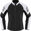 Icon Women'S Mesh Af Jacket - White/Black - 2Xl