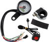 Drag Specialties Programmable Speedometer With Indicator Lights - Gloss Black - 140 Mph Led White Face - 1-7/8"