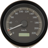 Drag Specialties 3-3/8" Kph Programmable Electronic Speedometer - Black Bezel - Black Face