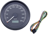Drag Specialties Universal 3-3/8" Programmable Electronic Speedometer - Kph - Black Face - Black Bezel