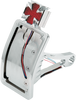 Drag Specialties Side Mount Taillight/License Plate Mount - Curved Vertical - Maltese Cross