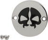 Drag Specialties Points Cover - Chrome - Black Skull - 2 Hole - M8