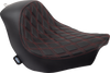 Drag Specialties Solo Seat - Double Diamond - Red Stitching - Fl/Fx '18-'23