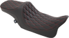 Drag Specialties Predator Iii 2-Up Seat - Double Diamond - Red Thread - Fl '99-'07