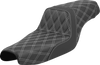 Saddlemen Step-Up Seat - Lattice Stitch - White Stitch - Xl '04-'22 807-11-17506