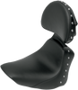 Saddlemen Heels Down Solo Seat - With Backrest - Studded - Black - Flstc 806-15-0031