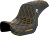 Pro Series Sdc Performance Seat - Carbon Fiber/Lumbar Gripper - Gold Stitch - Dyna '06-'17 Sc80604Gol