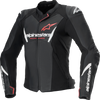 Stella Faster V3 Leather Jacket - Black/White Fluo/Coral - Us 4 / Eu 40 3113625-1781-40