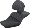 Saddlemen Explorer Seat - With Backrest - Lattice Stitched - Black - Xl '04-'20 807-03-030Ls