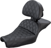 Saddlemen Explorer Seat - With Backrest - Lattice Stitched - Black - Xl '04-'22 807-11-030Ls