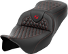 Roadsofa Seat - Honeycomb - Red Stitch - Without Backrest - Flh/Flt '08-'23 808-07B-18904