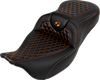 Roadsofa Seat - Honeycomb - Orange Stitch - Without Backrest - Flh/Flt '08-'23 808-07B-18903