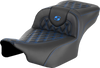 Roadsofa Extended Reach Seat - Without Backrest - Lattice Stitch - Blue Stitch - Fltr/Flhx '23-'24 823-07-18401