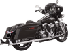 Bassani Xhaust Fishtail Mufflers - Chrome - W/ Baffle - 33" - 95-'16 Touring 1F27E33