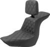 Saddlemen Tour Step-Up Seat - Rider Backrest - Full Latice Stitch - Flsb/Fxlr '18-'23 818-29-195Br