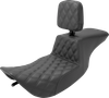 Saddlemen Tour Step-Up Seat - Rider Backrest - Front Lattice Stitch - Flhr/Flhx '97-'07 897-06-192Br