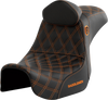 Pro Series Sdc Performance Seat - With Backrest - Orange Stitch - Dyna '06-'17 Sc80604Orart