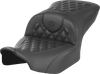 Saddlemen Heated Roadsofa Seat - Carbon Fiber - Lattice Stitch - W/O Backrest - Flt/Flh '23-'24 823-07-206A0
