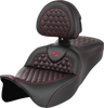 Roadsofa Seat - Honeycomb - Red Stitch - With Backrest - Flh/Flt '08-'23 808-07B-189B4