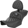 Roadsofa Extended Reach Seat - With Backrest - Lattice Stitch - Silver Stitch - Fltr/Flhx '23-'24 823-07-207B5