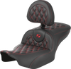Roadsofa Seat - With Backrest - Carbon Fiber - Lattice Stitch - Red Stitch - Fltr/Flhx '23-'24 823-07-206B4