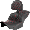 Roadsofa Seat - With Backrest - Lattice Stitch - Red Stitch - Fltr/Flhx '23-'24 823-07-182B4