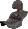 Roadsofa Extended Reach Seat - With Backrest - Lattice Stitch - Orange Stitch - Fltr/Flhx '23-'24 823-07-184B3