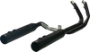 2-Into-2 Dominator Exhaust System With 4-1/2" Mufflers - Black With Race Tip - Twin Cam 200150