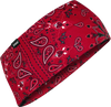 Zan Headgear Sportflex Headband - Red Paisley Hbl106